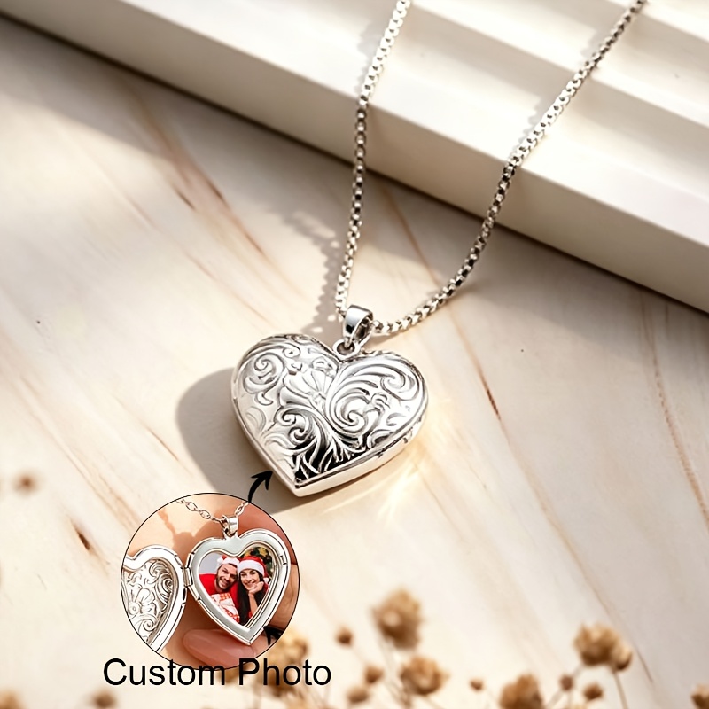 Customized Photo Heart-Shaped Necklace — Stylish Gift for Her